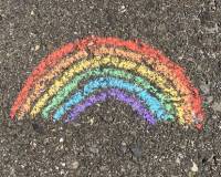 Picture of a rainbow painted on the ground
