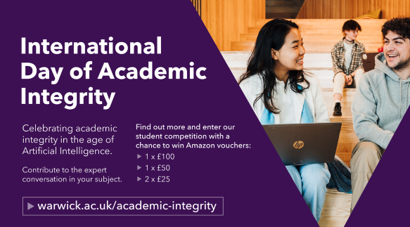 Banner with information on the international day of academic integrity