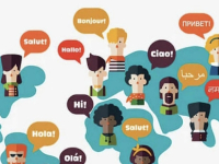 graphic of people saying hello in different languages