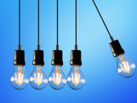 Image of 4 lightbulbs in a row