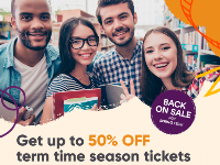 Get up to 50% off term time season tickets