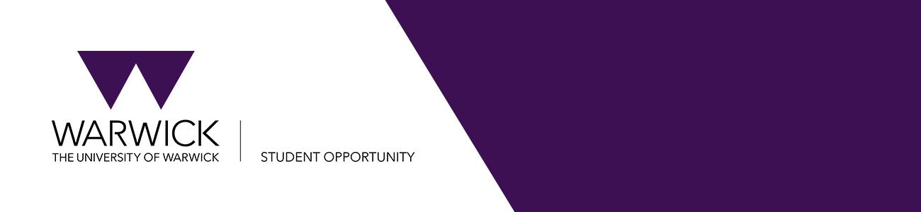 The University of Warwick aubergine logo with Student Opportunity alongside