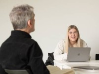 Student and a tutor in a meeting