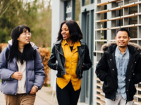 students walking