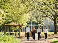 Students walking on campus