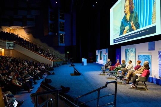Panel members on stage at Digifest