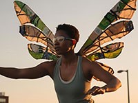 man dressed as a butterfly