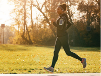 a woman running