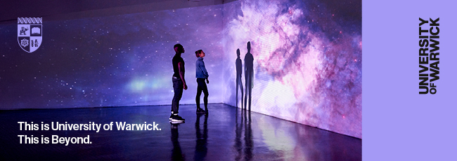 Students with the words: This is University of Warwick. This is Beyond.